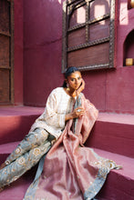 Load image into Gallery viewer, Classic cream shirt & pistachio green shalwar with peach chaddar