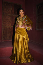 Load image into Gallery viewer, Velvet mustard lengha choli (2-piece set)