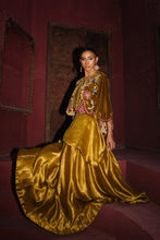 Load image into Gallery viewer, Velvet mustard lengha choli (2-piece set)