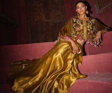 Load image into Gallery viewer, Velvet mustard lengha choli (2-piece set)