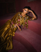 Load image into Gallery viewer, Velvet mustard lengha choli (2-piece set)