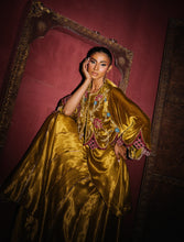 Load image into Gallery viewer, Velvet mustard lengha choli (2-piece set)