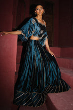 Load image into Gallery viewer, Turqouise lengha & one shoulder-off top