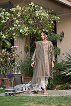 Load image into Gallery viewer, Olive kurta paired with cutwork dupatta