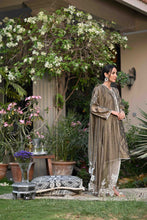 Load image into Gallery viewer, Olive kurta paired with cutwork dupatta