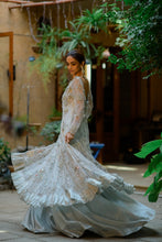 Load image into Gallery viewer, Icey shades gown (full outfit: gown, skirt and dupatta)