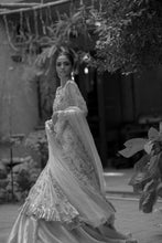 Load image into Gallery viewer, Icey shades gown (full outfit: gown, skirt and dupatta)