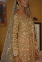 Load image into Gallery viewer, Elegant beige formal with subtle lavender (full oufit:shirt, lengha & dupatta)