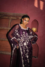 Load image into Gallery viewer, Deep purple organza asymmetric with skirt
