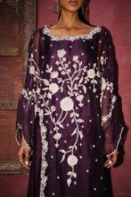 Load image into Gallery viewer, Deep purple organza asymmetric with skirt
