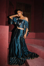 Load image into Gallery viewer, Turqouise lengha &amp; one shoulder-off top
