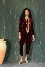 Load image into Gallery viewer, Maroon velvet jeweled set
