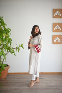 Khaki oversized kurta(low in stock)